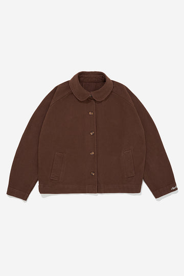 WOMEN'S COLLAR KAKI JACKET - Brown
