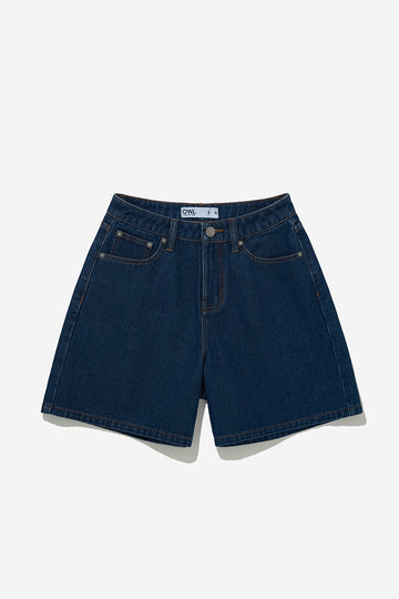 WOMEN'S DAD DENIM SHORT - Dark Blue