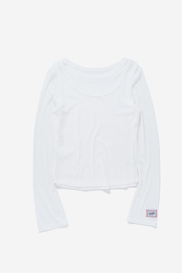 WOMEN'S TEE LAYERED PAPER - White