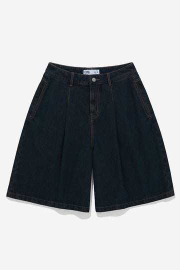 BASIC BALLON DENIM SHORTS - Dark Blue