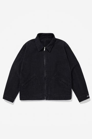 BASIC CROP KAKI JACKET - Black