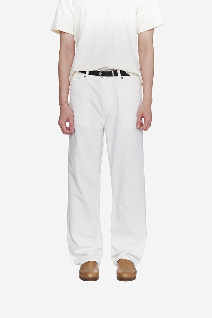 MEN'S BASIC WIDE DENIM PANTS - White