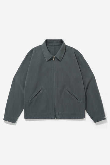 BASIC CROP KAKI JACKET - Grey