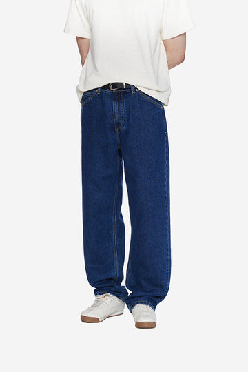 MEN'S BASIC WIDE DENIM PANTS - Dark Blue