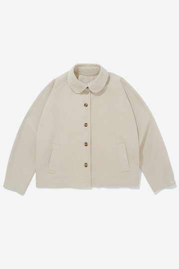 WOMEN'S COLLAR KAKI JACKET - Cream