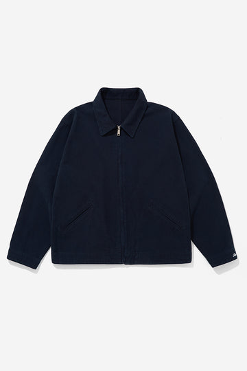 BASIC CROP KAKI JACKET - Navy