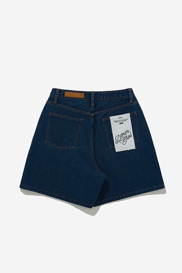 WOMEN'S DAD DENIM SHORT - Dark Blue