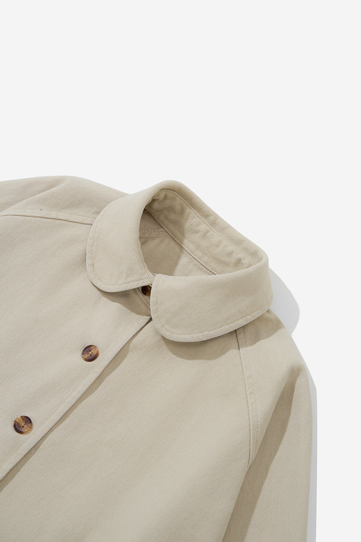 WOMEN'S COLLAR KAKI JACKET - Cream