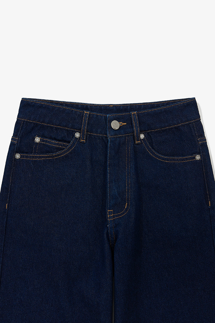 WOMEN'S BASIC RELAX DENIM PANTS - Indigo