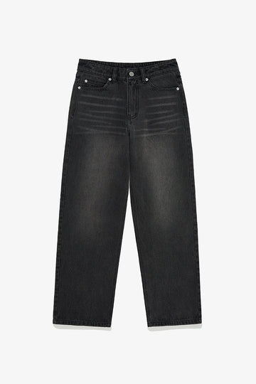 WOMEN'S BASIC RELAX DENIM PANTS - Grey