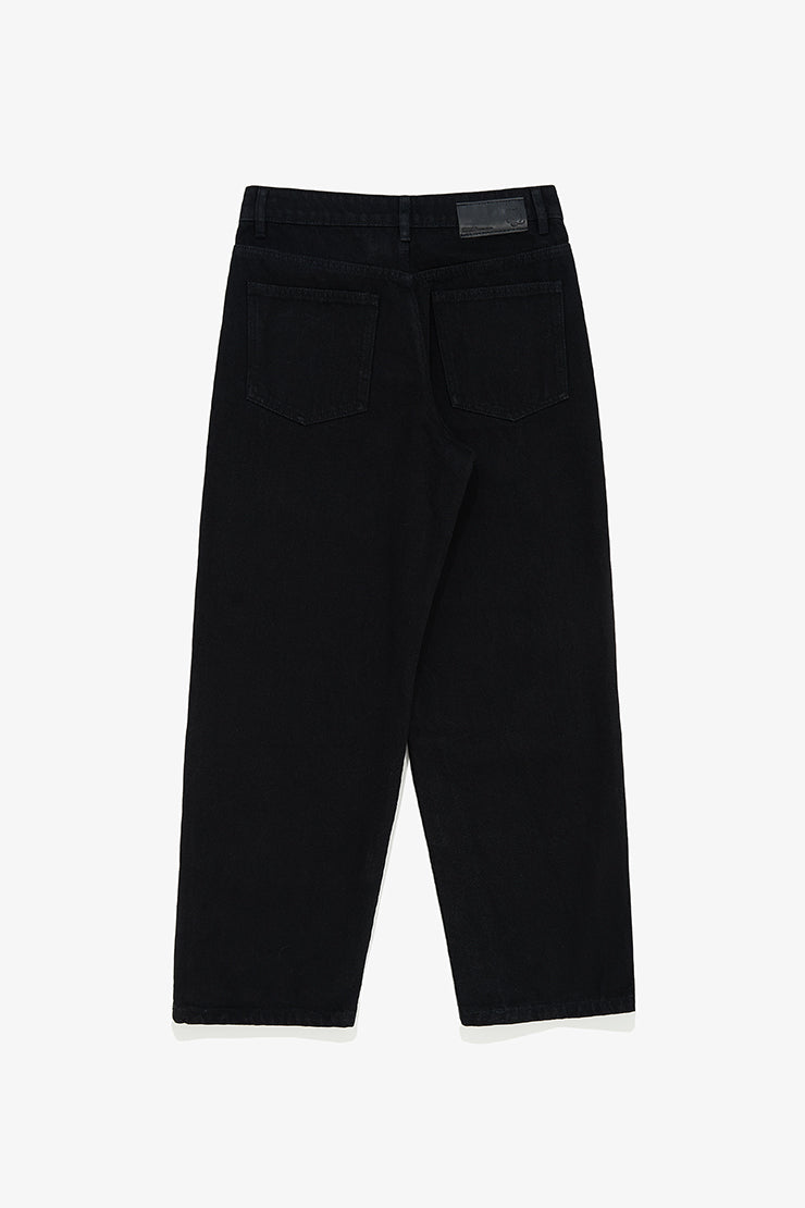 WOMEN'S BASIC RELAX DENIM PANTS - Black