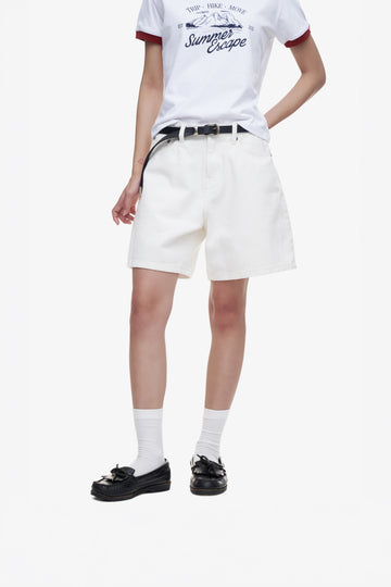 WOMEN'S DAD DENIM SHORT - White