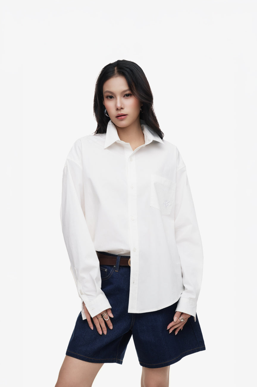REGULAR CURVYSLEEVE SHIRT - White