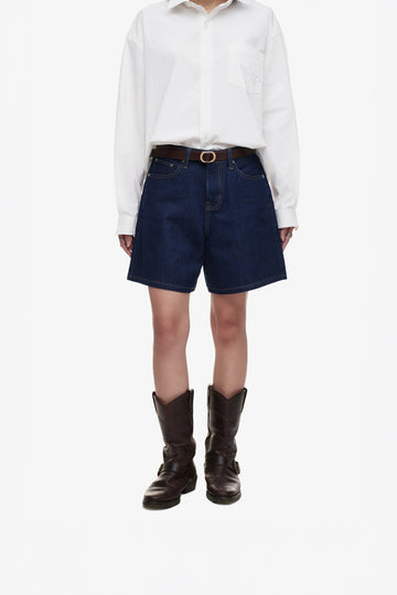 WOMEN'S DAD DENIM SHORT - Indigo