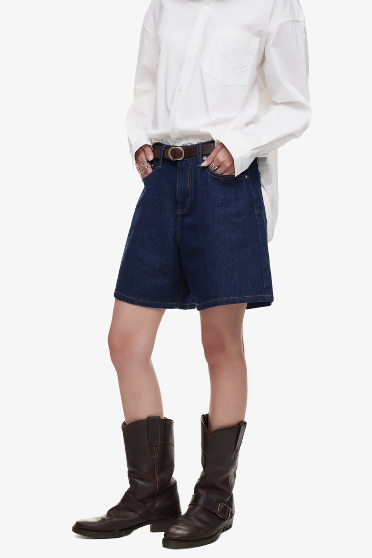 WOMEN'S DAD DENIM SHORT - Indigo
