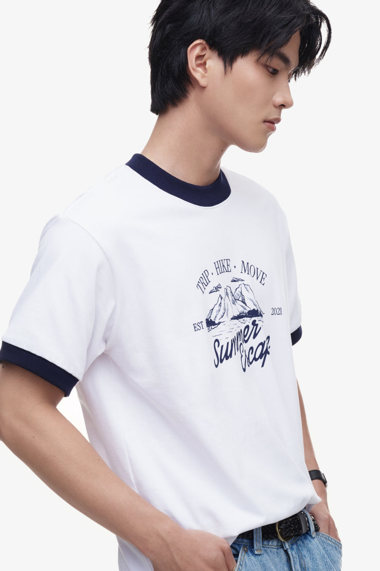REGULAR TEE RINGER SUMMER ESCAPE - Blue