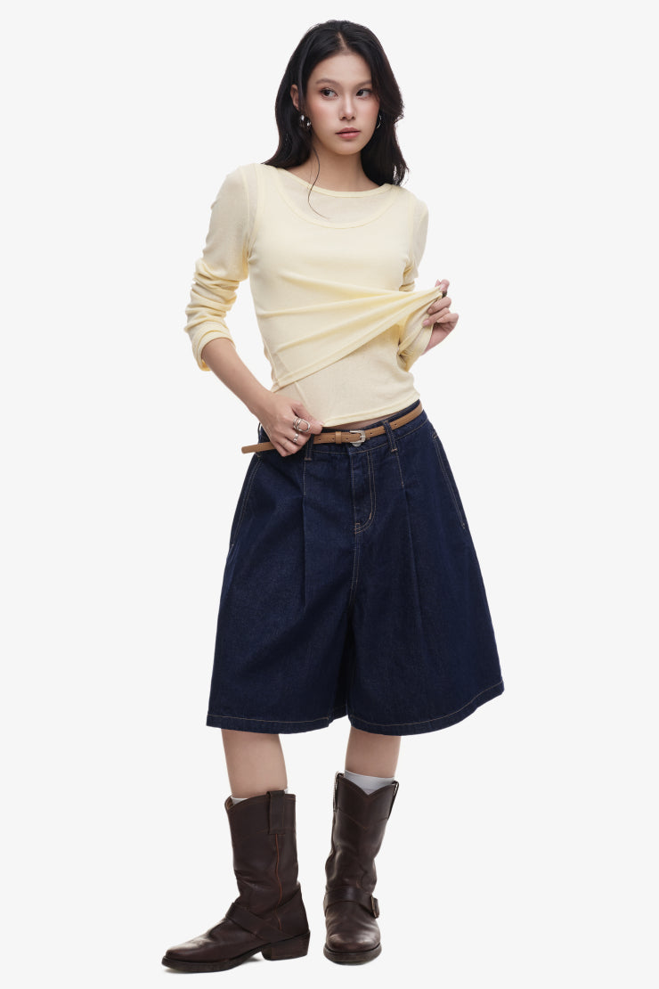 WOMEN'S TEE LAYERED PAPER - Yellow