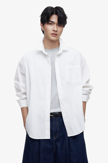 REGULAR CURVYSLEEVE SHIRT - White