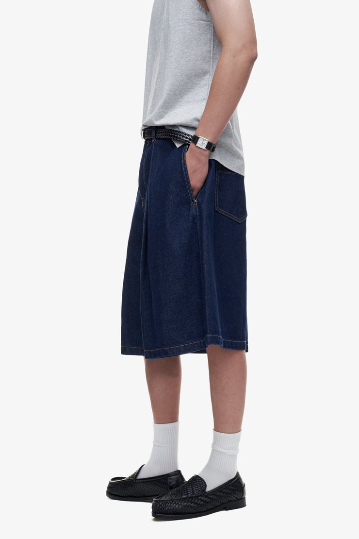 BASIC BALLON DENIM SHORTS - Indigo