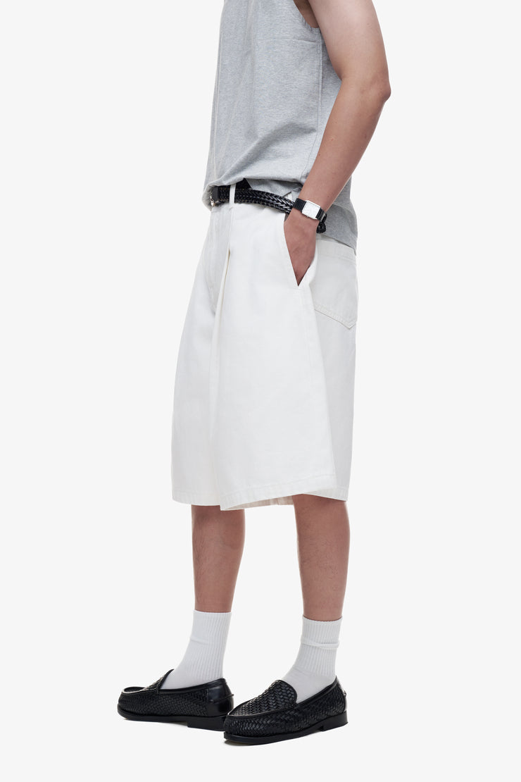 BASIC BALLON DENIM SHORTS - White