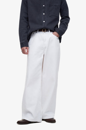 MEN'S BASIC SUPER WIDE DENIM PANTS - White