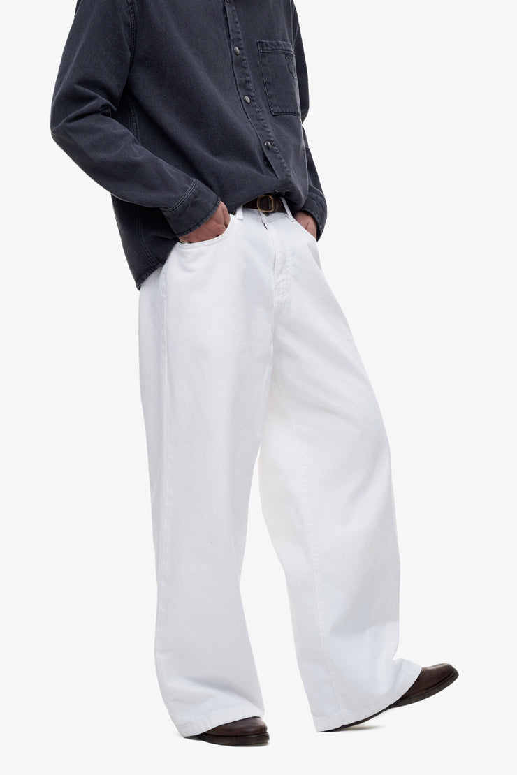 MEN'S BASIC SUPER WIDE DENIM PANTS - White