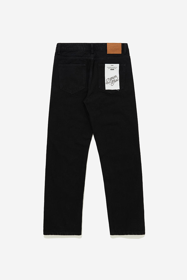 MEN'S BASIC RELAX DENIM PANTS - Black