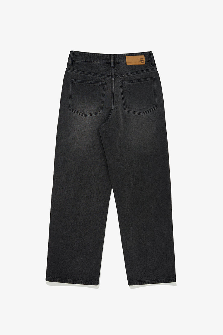 WOMEN'S BASIC RELAX DENIM PANTS - Grey